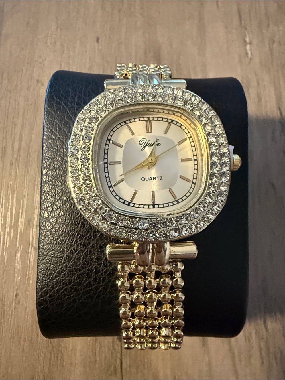 Gold-Tone Women's Crystal Bracelet Watch